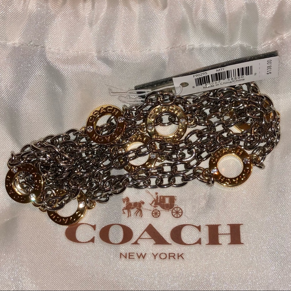 Coach 36 inch circle station necklace with crystals. - Picture 6 of 6